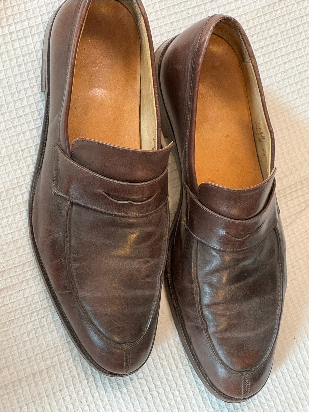 Saks Fifth Avenue made in Italy Men's Brown Leather Penny Loafers